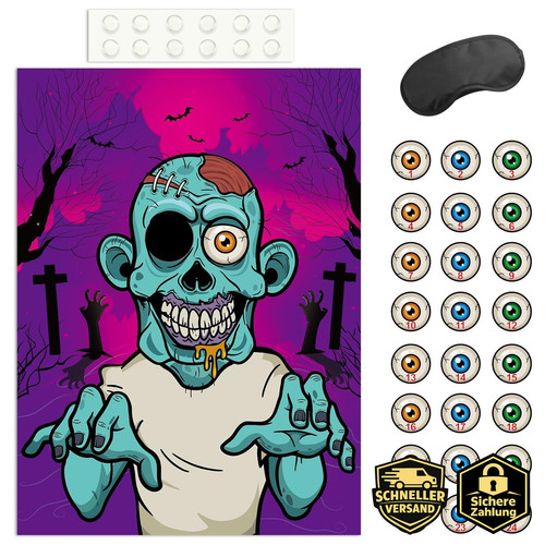 Pin the eyeball zombie - pin,